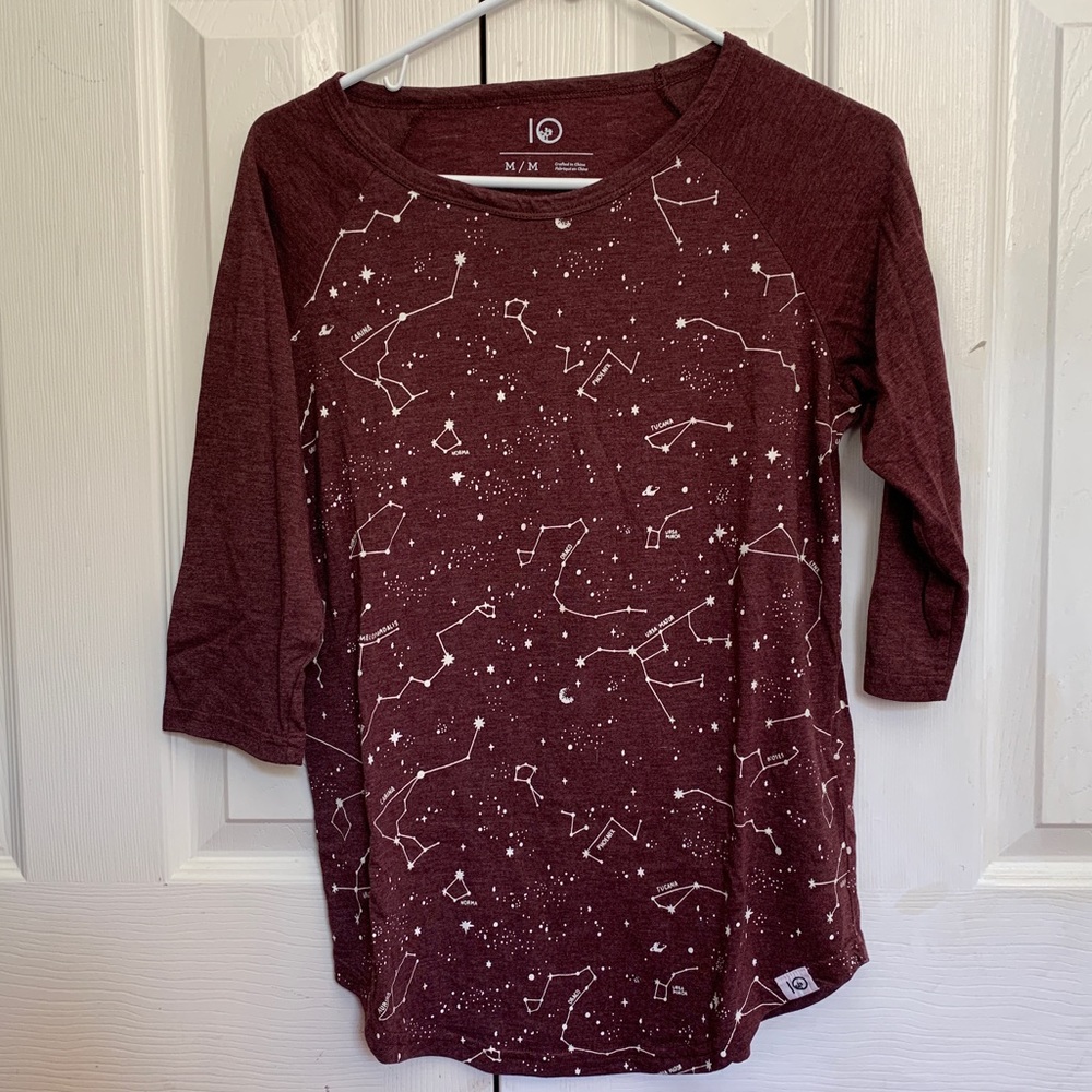 Ten Tree 3/4 sleeve tee with glow-in-the-dark design